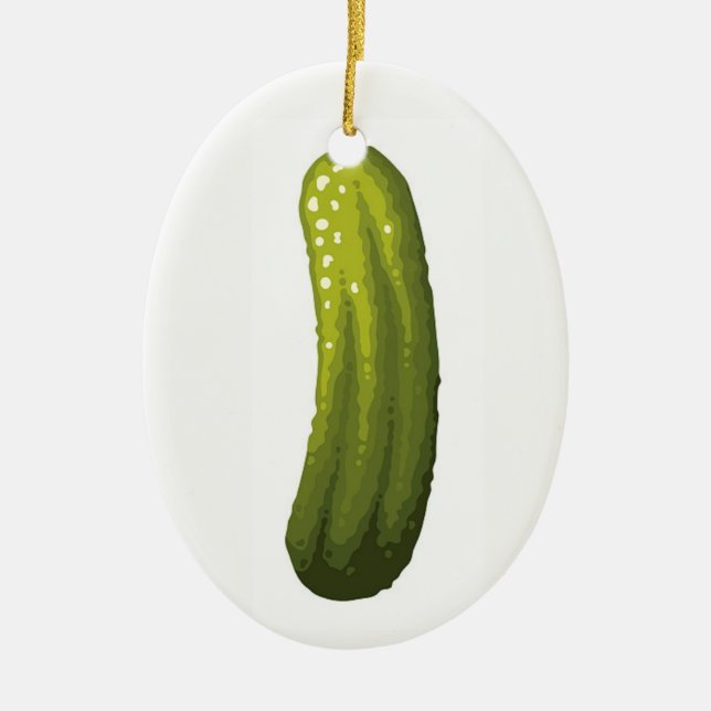 Pickle Ceramic Ornament (Front)