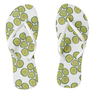 Pickle Chips Green Kosher Dill Pickle Chip Print Flip Flops