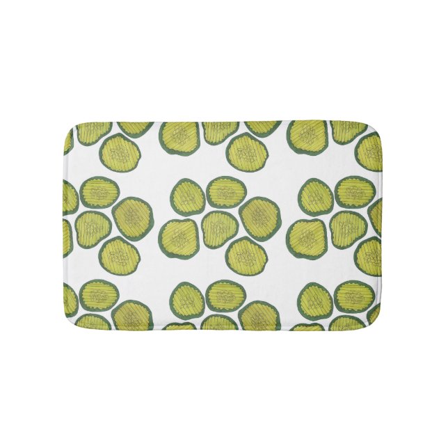 Pickle Chips Sweet Pickles Food Kosher Dill Design Bath Mat (Front)