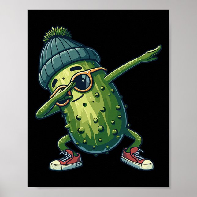 Pickle Cucumber Funny National Pickle Day Dabbing  Poster (Front)