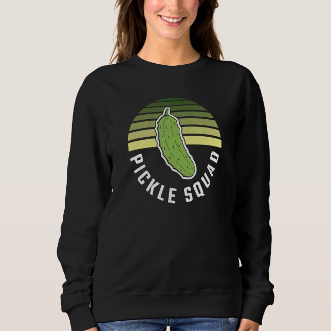 Pickle Cucumber Vegan Squad Green Pickle Sweatshirt (Front)