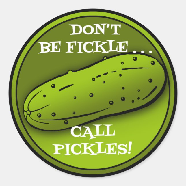 Pickle, Customized Classic Round Sticker, Glossy Classic Round Sticker (Front)