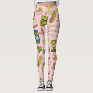 Pickle Girlies Rise Cute Pickle Lover Girly Food P Leggings