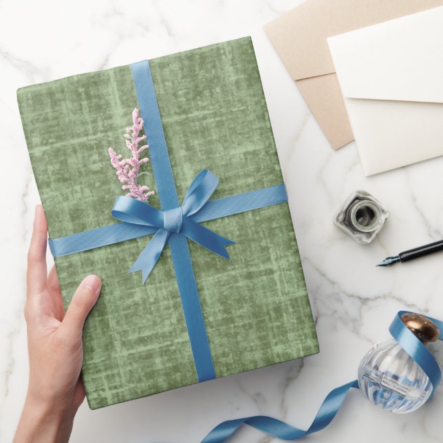 Pickle Green Linen Wrapping Paper (Gifting)