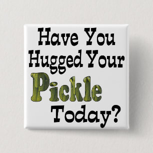 Pickle Hugger 2 Inch Square Button
