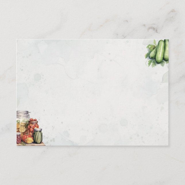 Pickle Jar Basic Blank Recipe Card (Front)