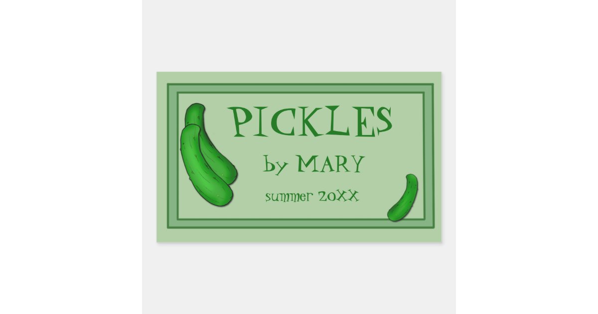 Homemade pickle jar labels