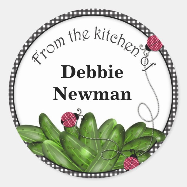 Pickle Jar Stickers Personalized (Front)