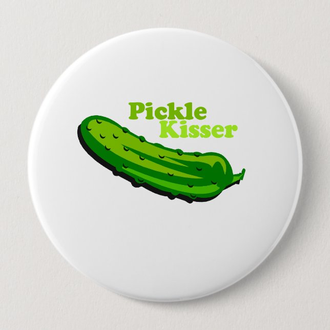 Pickle kisser 4 inch round button (Front)