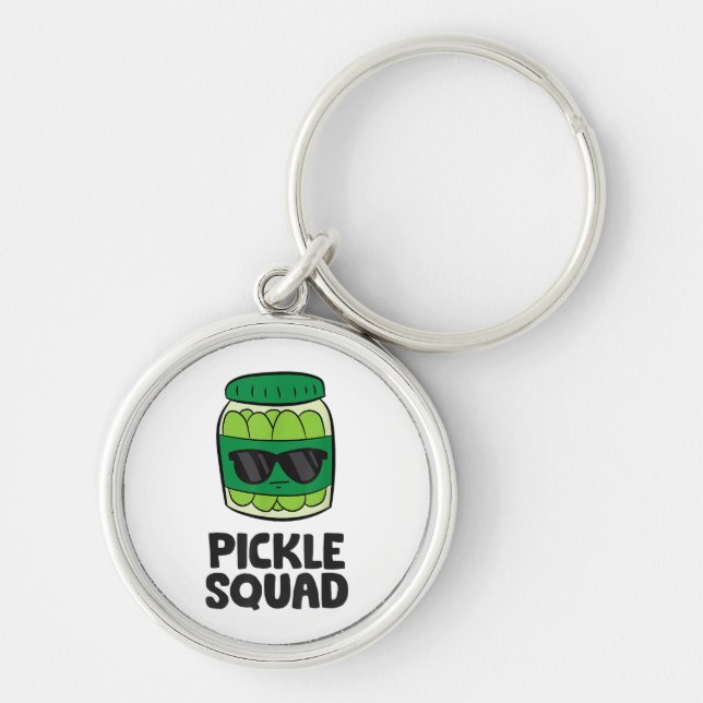 Pickle Lover Team Pickles Funny Pickle Squad Keychain (Front)