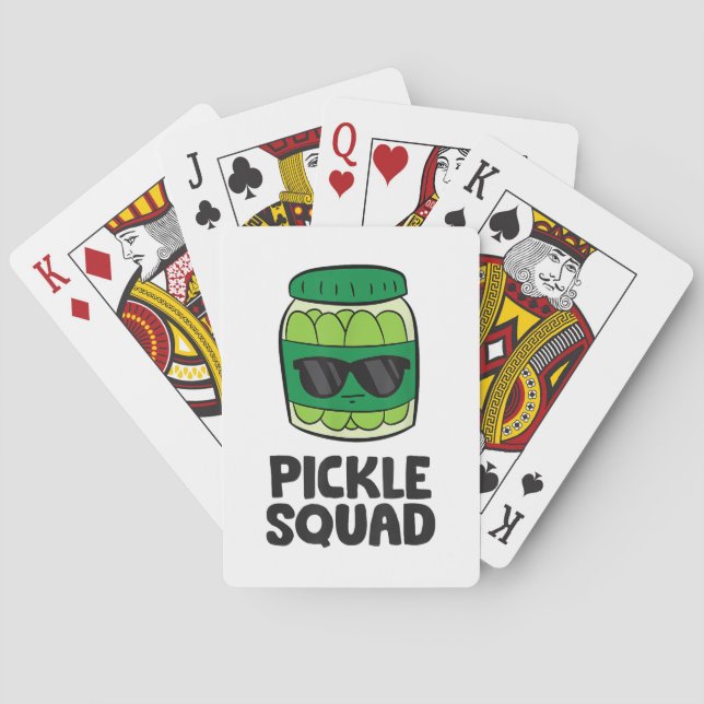 Pickle Lover Team Pickles Funny Pickle Squad Playing Cards (Back)