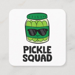 Pickle Lover Team Pickles Funny Pickle Squad Square Business Card