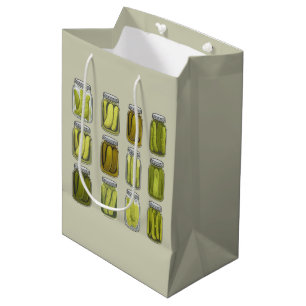 Pickle Lover Vintage Canned Pickles Jar Christmas  Medium Gift Bag