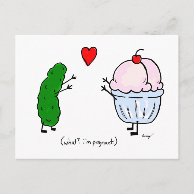Pickle Loves Ice Cream Félicitations Carte Postale (Devant)