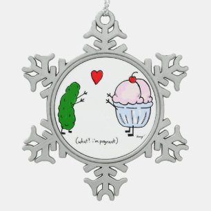 Pickle Loves Ice Cream Pewter Ornament