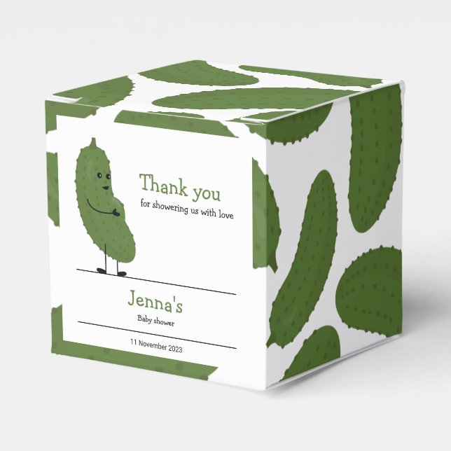 Pickle me Happy baby shower Favor Box (Front Side)