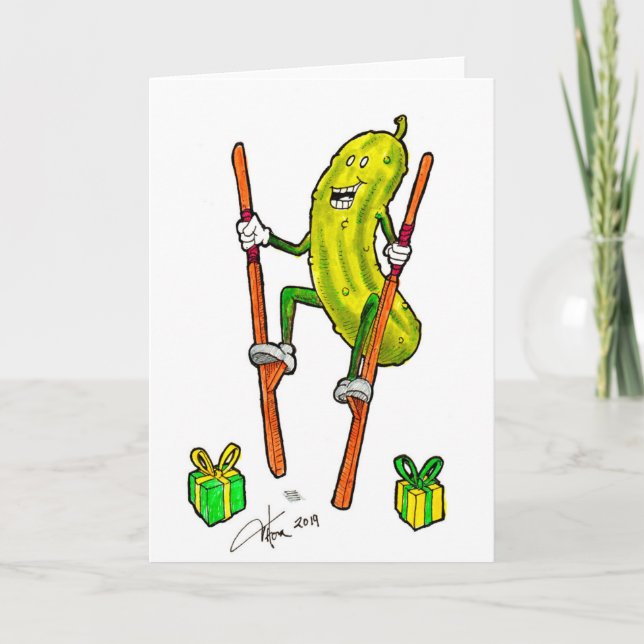Pickle on Stilts Birthday Card (Front)