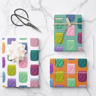 Pickle Party Fun Playful Bright Colored Rainbow Wrapping Paper Sheet