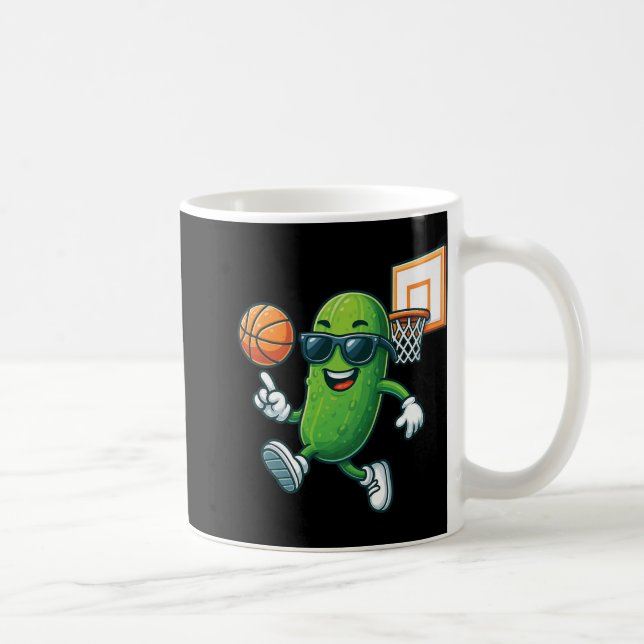 Pickle Playing Basketball Premium  Coffee Mug (Right)