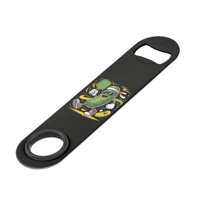 Pickle Playing Pickleball Bar Key (Back Angled)