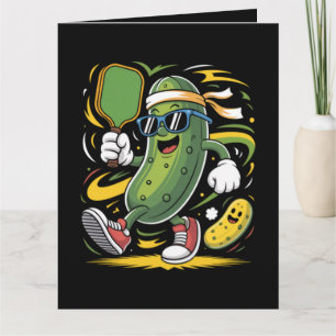 Pickle Playing Pickleball Card