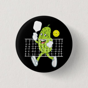 Pickle Playing Pickleball - Funny Pickleball Paddl 1 Inch Round Button