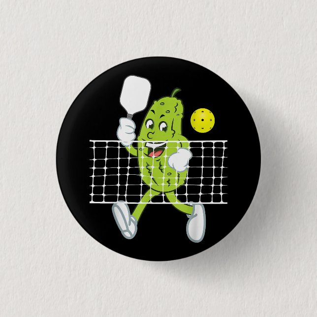 Pickle Playing Pickleball - Funny Pickleball Paddl 1 Inch Round Button (Front)