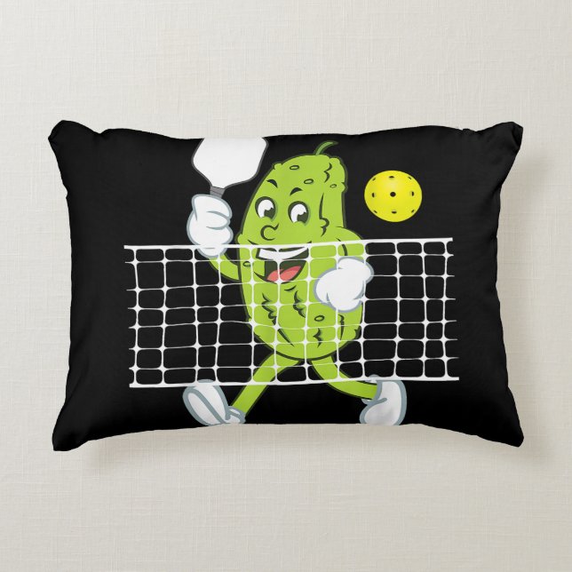 Pickle Playing Pickleball - Funny Pickleball Paddl Accent Pillow (Front)