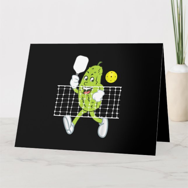 Pickle Playing Pickleball - Funny Pickleball Paddl Card (Front)