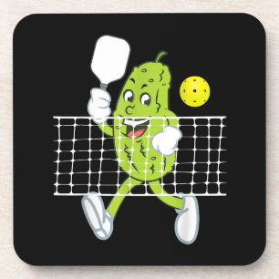 Pickle Playing Pickleball - Funny Pickleball Paddl Coaster