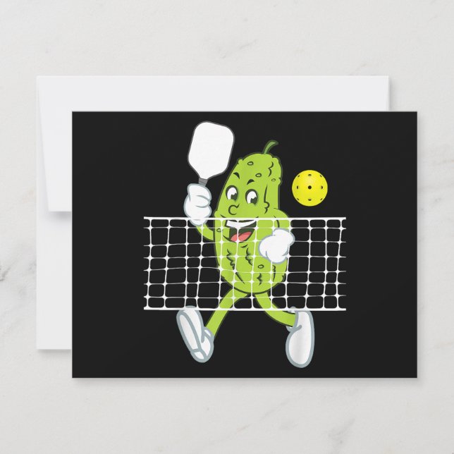 Pickle Playing Pickleball - Funny Pickleball Paddl Holiday Card (Front)