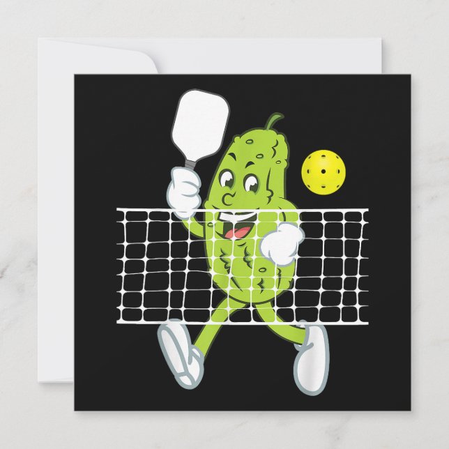 Pickle Playing Pickleball - Funny Pickleball Paddl Invitation (Front)
