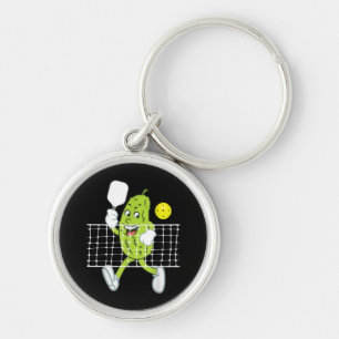 Pickle Playing Pickleball - Funny Pickleball Paddl Keychain