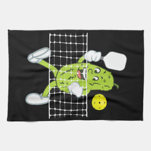 Pickle Playing Pickleball - Funny Pickleball Paddl Kitchen Towel