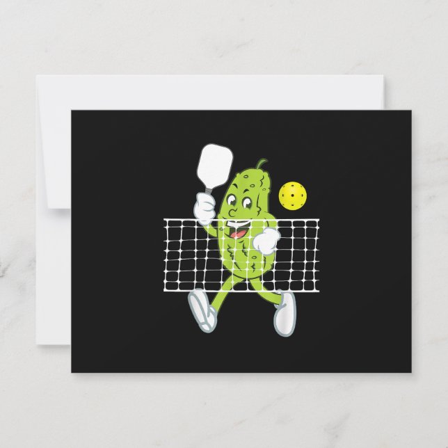 Pickle Playing Pickleball - Funny Pickleball Paddl RSVP Card (Front)