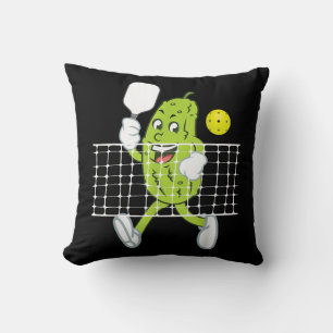 Pickle Playing Pickleball - Funny Pickleball Paddl Throw Pillow