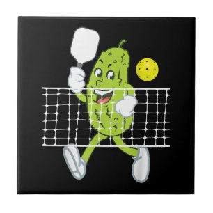 Pickle Playing Pickleball - Funny Pickleball Paddl Tile