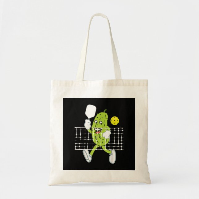 Pickle Playing Pickleball - Funny Pickleball Paddl Tote Bag (Front)