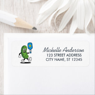 Pickle Playing Pickleball Funny Return Address
