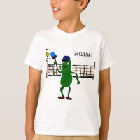 Pickle Playing Pickleball Primitive Art
