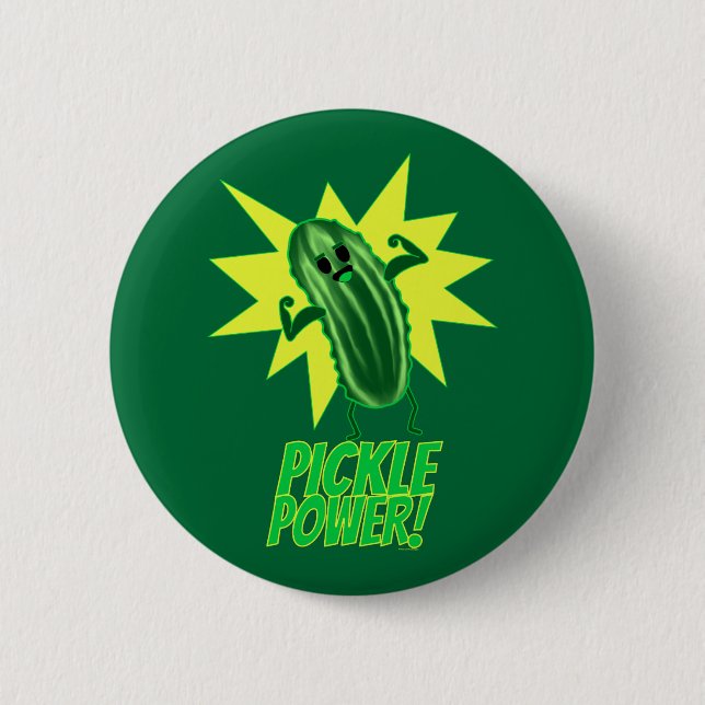 Pickle Power! 2 Inch Round Button (Front)