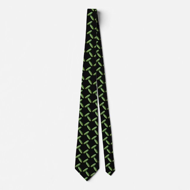 Pickle Power Black Background Tie (Front)