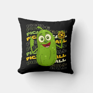 Pickle Power! Cute Pickleball Kids Throw Pillow