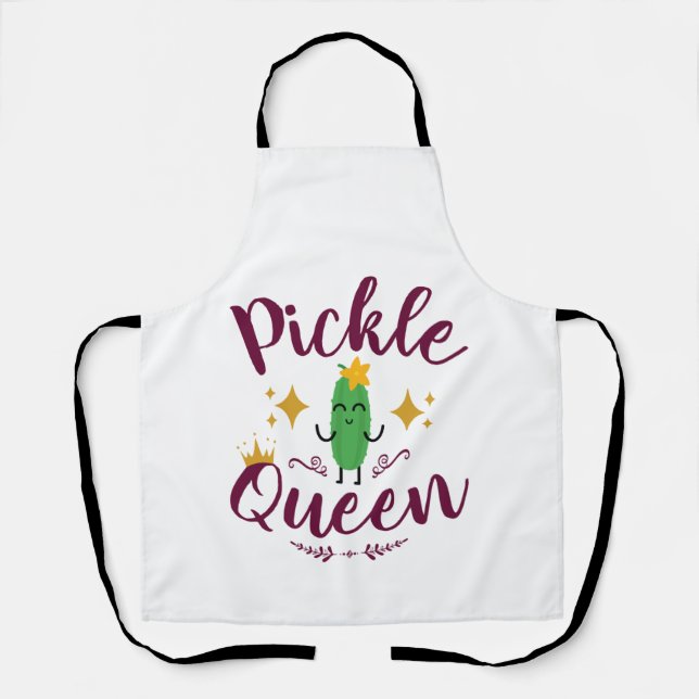 Pickle Queen Pickles Lover Women Girls Apron (Front)