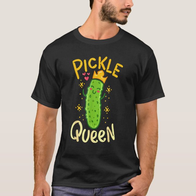Pickle Queen Vegan Cucumber Vegetable T-Shirt (Front)