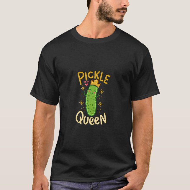 Pickle Queen Vegan Funny Cucumber Vegetable T-Shirt (Front)