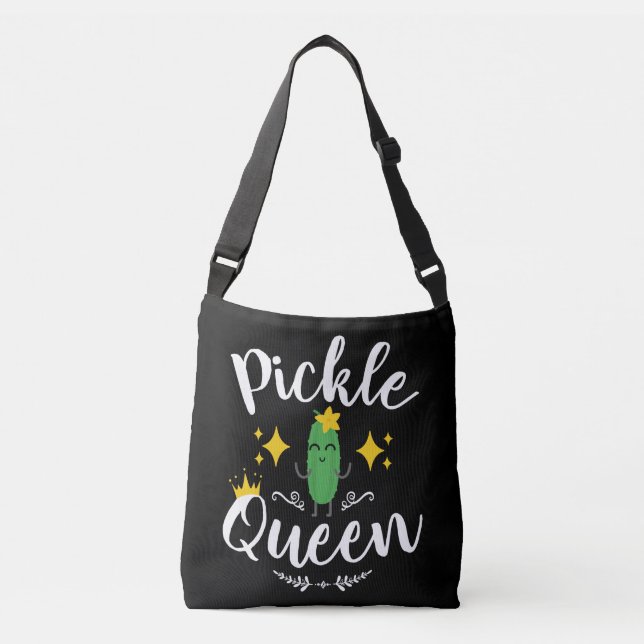 Pickle Queen Women Pickles Lover Crossbody Bag (Front)