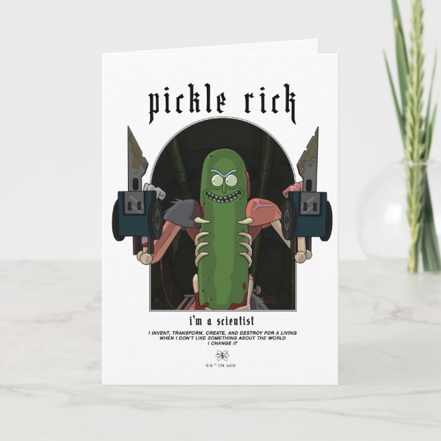 Pickle Rick - I'm A Scientist Quote Graphic Card (Front)