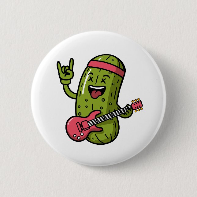 Pickle Rock Star 2 Inch Round Button (Front)
