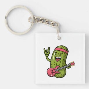Pickle Rock Star Keychain